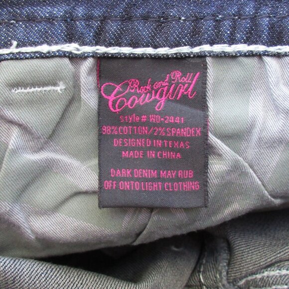 New ROCK & ROLL Cowgirl Jeans Size 30x32 Embellished Boot Cut Denim - Picture 12 of 14